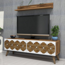 Mueble TV con estante Nisan nogal Practica Hogar