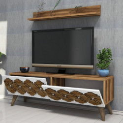 Mueble TV con estante Nisan nogal Practica Hogar