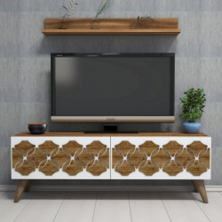 Mueble TV con estante Nisan nogal Practica Hogar
