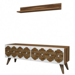 Mueble TV con estante Nisan nogal Practica Hogar
