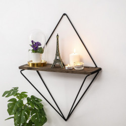 Estante de pared Paeonia Turcica nogal oscuro negro Practica Hogar