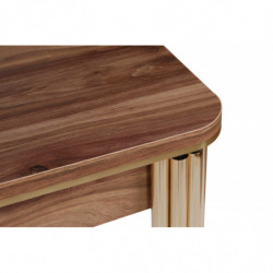 Mesa de comedor extensible Damla-1103 dorado nogal Practica Hogar