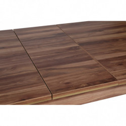 Mesa de comedor extensible Damla-1103 dorado nogal Practica Hogar