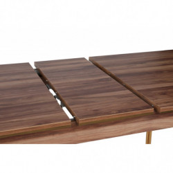 Mesa de comedor extensible Damla-1103 dorado nogal Practica Hogar