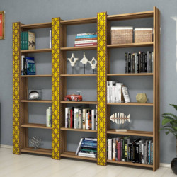 Librería City 3 amarillo nogal Practica Hogar