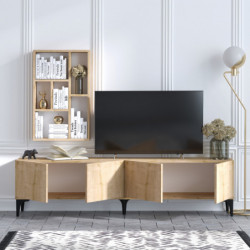 Mueble TV con estante Turid roble zafiro Practica Hogar