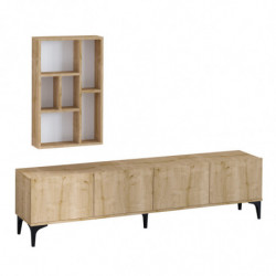 Mueble TV con estante Turid roble zafiro Practica Hogar