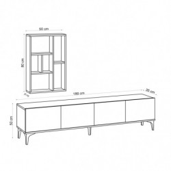 Mueble TV con estante Turid roble zafiro Practica Hogar