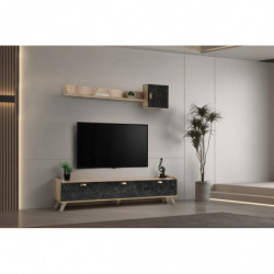 Mueble TV con estante Sumer E4030 mármol roble Practica Hogar