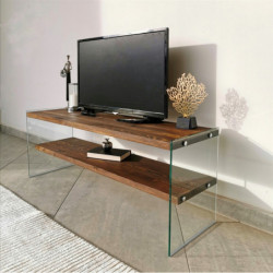 Mueble TV con estante TV105 nogal Practica Hogar