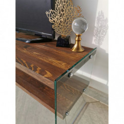 Mueble TV con estante TV105 nogal Practica Hogar