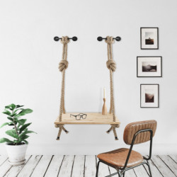 Estante de pared CM-001 madera negro Practica Hogar