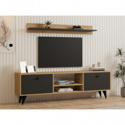 Mueble TV con estante Sliva antracita zafiro Practica Hogar