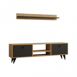 Mueble TV con estante Sliva antracita zafiro Practica Hogar