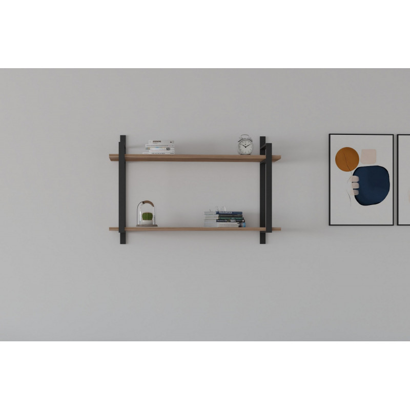 Estante de pared Abat nogal Practica Hogar Estante de pared Abat nogal Practica Hogar