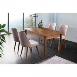 Mesa de comedor extensible Ahshap Kelebek-1231 nogal Practica Hogar