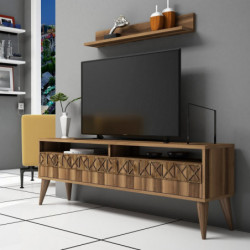 Mueble TV con estante Line nogal Practica Hogar