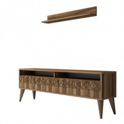 Mueble TV con estante Line nogal Practica Hogar