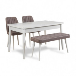 Set mesa y sillas (4 piezas) Costa gris blanco Practica Hogar