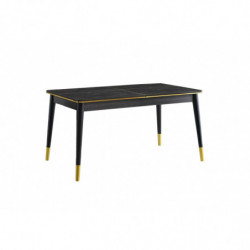 Mesa de comedor extensible Flora-1111 dorado negro Practica Hogar