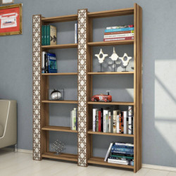 Librería City 2 crema nogal Practica Hogar