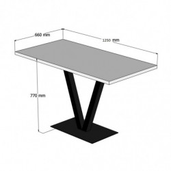 Mesa comedor Sun Tabl negro nogal Practica Hogar