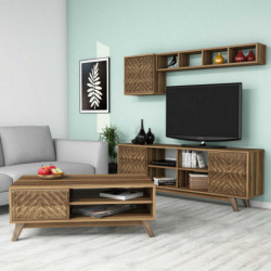 Conjunto de muebles de salón İnci nogal Practica Hogar