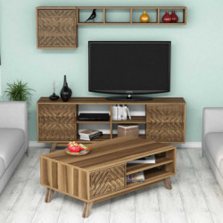 Conjunto de muebles de salón İnci nogal Practica Hogar