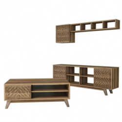 Conjunto de muebles de salón İnci nogal Practica Hogar