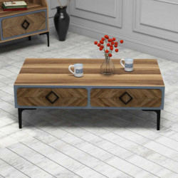 Conjunto de muebles de salón Samba azul nogal Practica Hogar