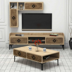 Conjunto de muebles de salón Samba roble Practica Hogar