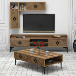 Conjunto de muebles de salón Samba nogal Practica Hogar