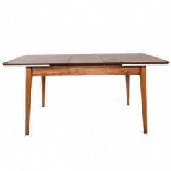 Mesa de comedor extensible Sigma-993 blanco nogal Practica Hogar