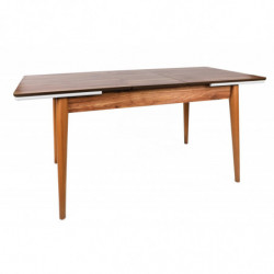 Mesa de comedor extensible Sigma-993 blanco nogal Practica Hogar