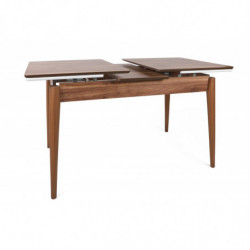 Mesa de comedor extensible Sigma-993 blanco nogal Practica Hogar