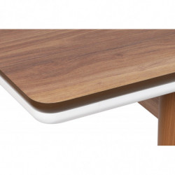 Mesa de comedor extensible Sigma-993 blanco nogal Practica Hogar