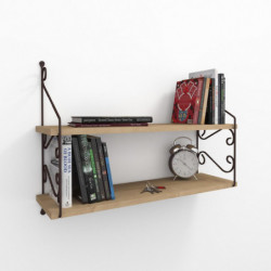 Estante de pared Seramoni 2 roble Practica Hogar