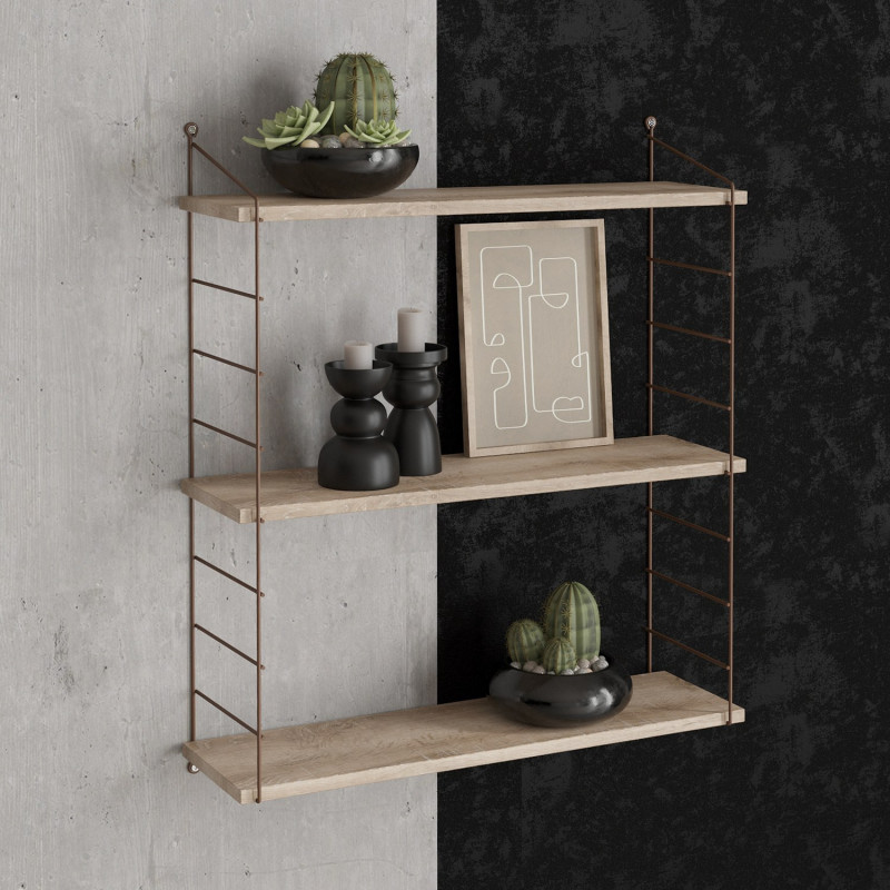 Estante de pared Armoni 3 marrón Practica Hogar Estante de pared Armoni 3 marrón Practica Hogar