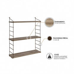 Estante de pared Armoni 3 marrón Practica Hogar