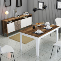 Conjunto de muebles de salón Milan 528 blanco nogal Practica Hogar