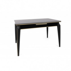 Mesa de comedor extensible Star 981 antracita dorado negro Practica Hogar