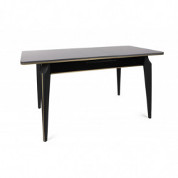 Mesa de comedor extensible Star 981 antracita dorado negro Practica Hogar