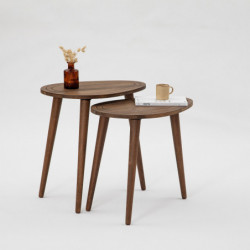Set mesas de café (2 piezas) Sweet nogal Practica Hogar