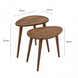 Set mesas de café (2 piezas) Sweet nogal Practica Hogar