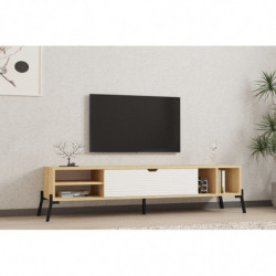 Mueble TV Ponza zafiro roble blanco Practica Hogar
