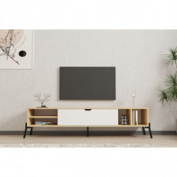 Mueble TV Ponza zafiro roble blanco Practica Hogar