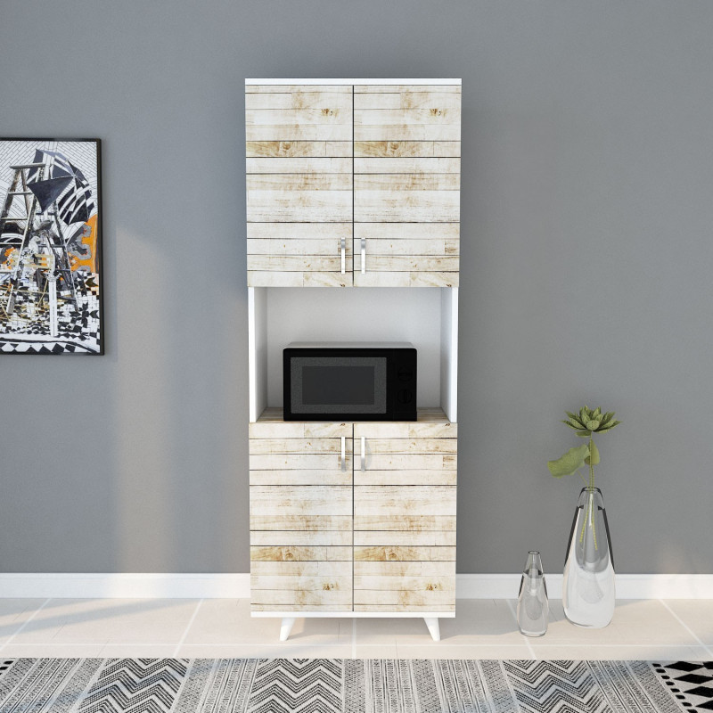 Mueble auxiliar Tasarım-L1196 roble blanco Practica Hogar Mueble auxiliar Tasarım-L1196 roble blanco Practica Hogar