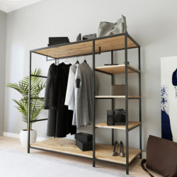 Armario Amberg L657 roble negro Practica Hogar