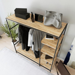 Armario Amberg L657 roble negro Practica Hogar