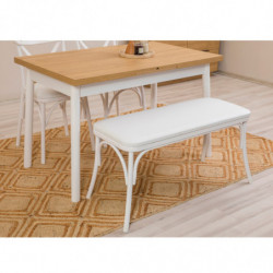 Set mesa comedor extensible y sillas (6 piezas) Oliver blanco Practica Hogar